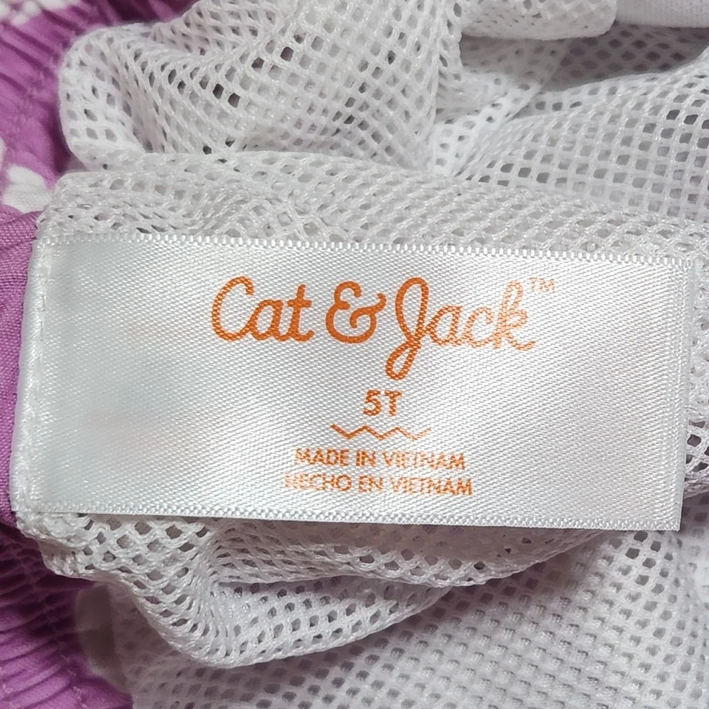 Cat & Jack Boy's Purple and White Floral Swim Shorts